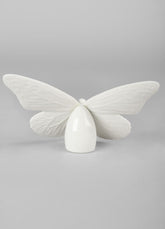 Butterfly Figurine, Golden Luster & White